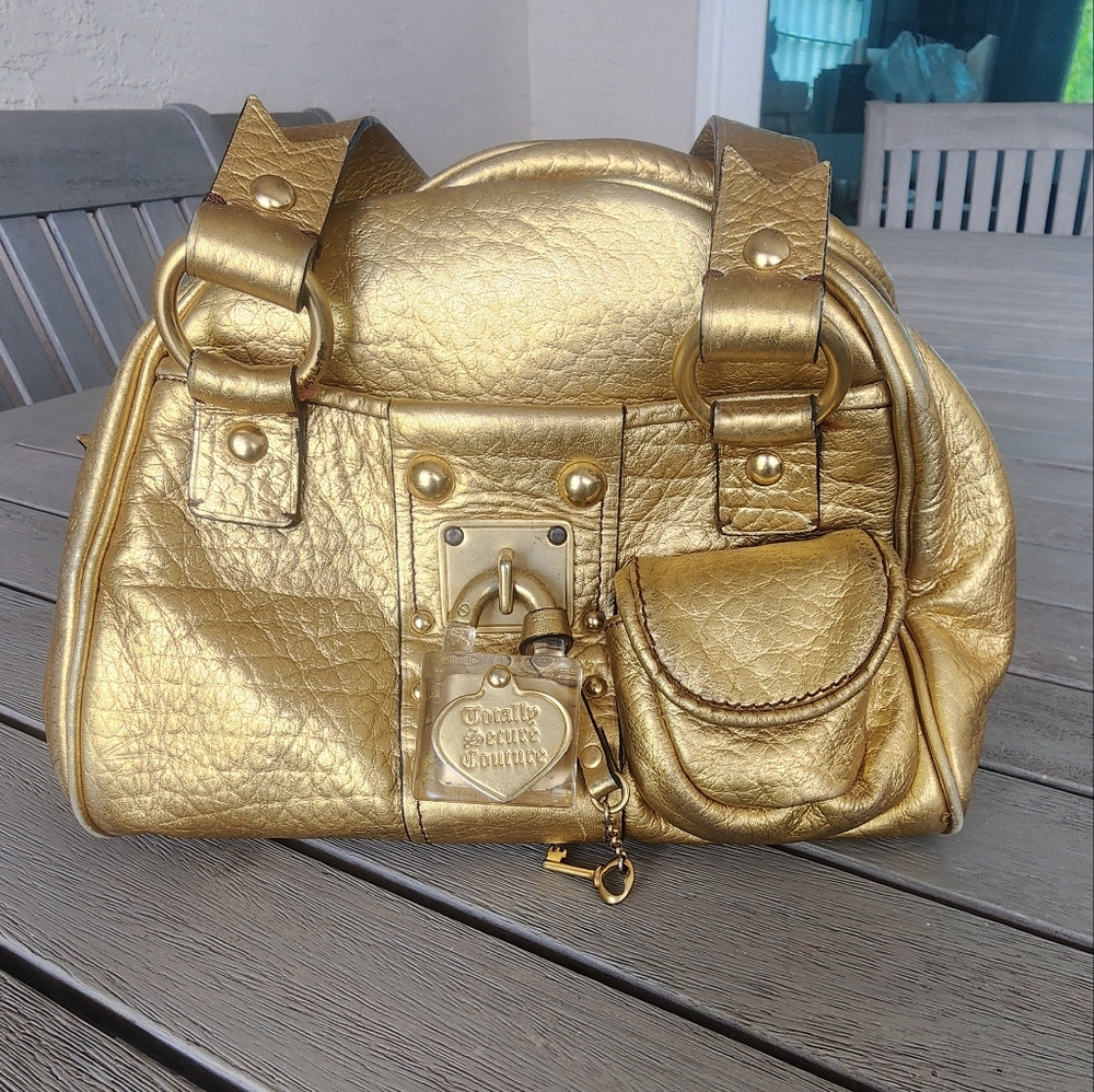 Juicy Couture | Gold Mini Bag with Metallic Finish and Structured Shape